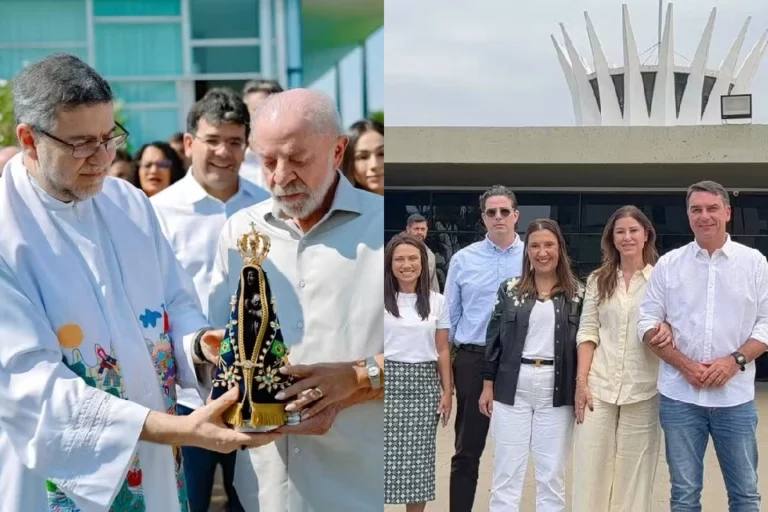 Dia de Nossa Senhora Aparecida: Lula e Flávio Bolsonaro cumprem agendas religiosas em Brasília
